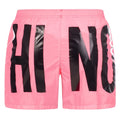 Moschino Brand Print Logo Pink Short Swim Shorts M