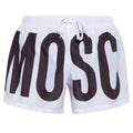 Moschino Brand Print Logo White Short Swim Shorts XS