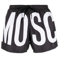 Moschino Brand Print Logo Black Short Swim Shorts XS