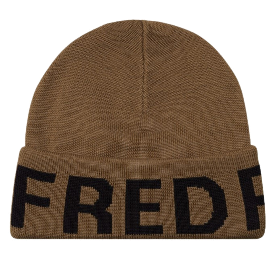 Fred Perry Bold Oversized Logo Shaded Stone Beanie One Size