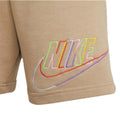 Nike Branded Multicoloured Swoosh Logo Light Brown Shorts XS