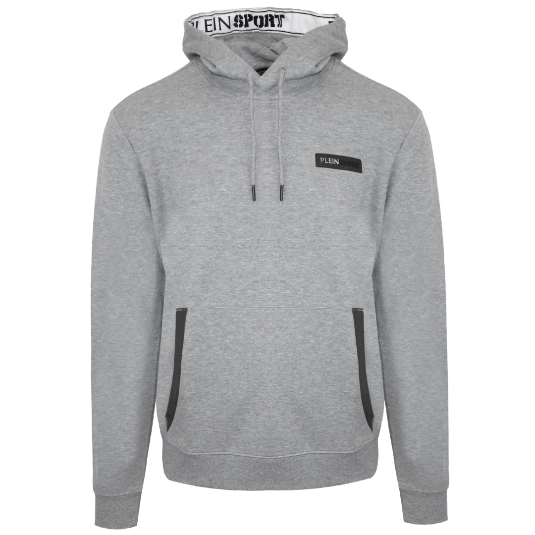 Plein Sport Patch Logo Taped Hood Grey Hoodie S