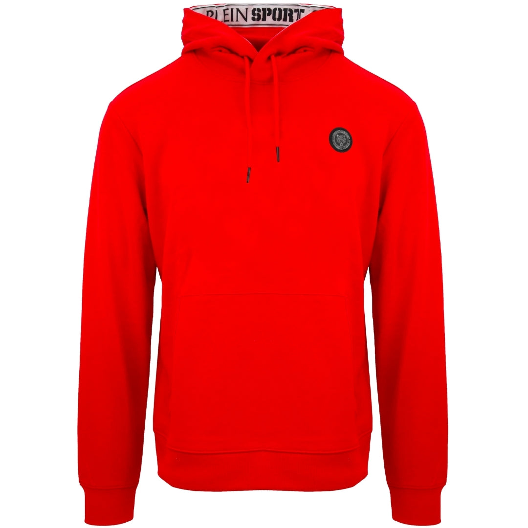 Plein Sport Large Circle Logo On Back Taped Hood Red Hoodie S