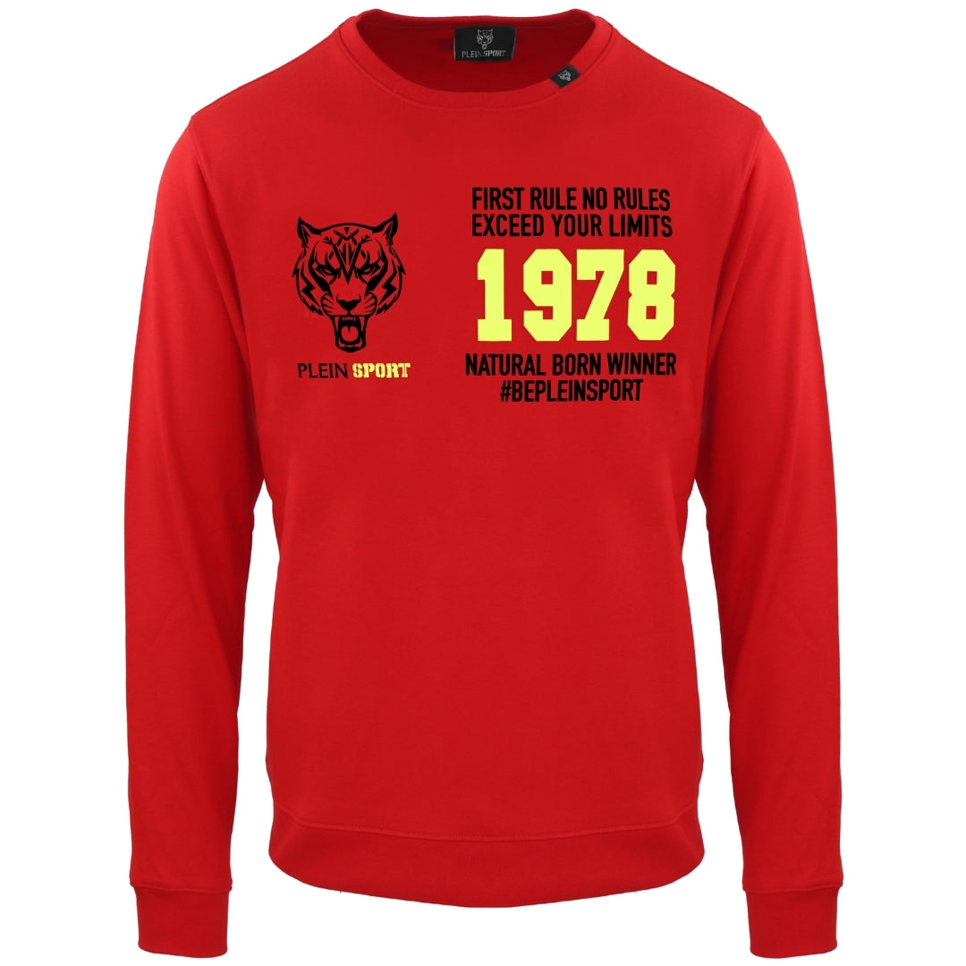 Plein Sport Natural Born Winner Logo Red Jumper S