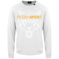 Plein Sport Large Branded Logo Tiger White Jumper S