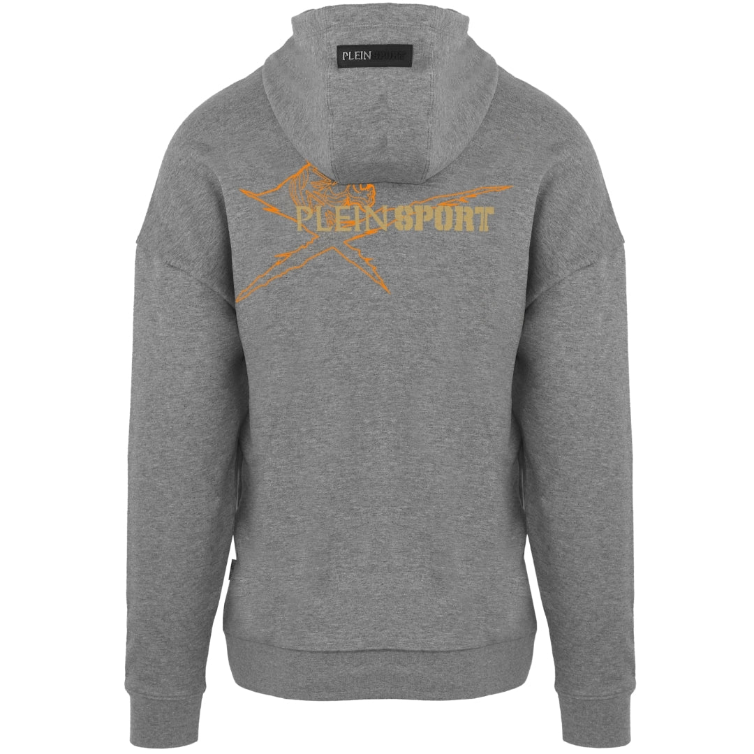 Plein Sport Logo On Back Zip-Up Grey Hoodie S