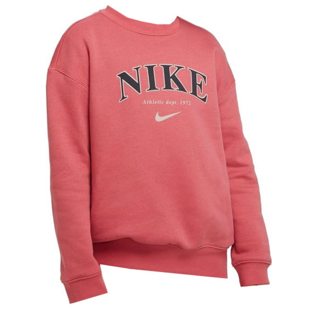 Nike Logo Youth Crewneck Pink Sweatshirt S