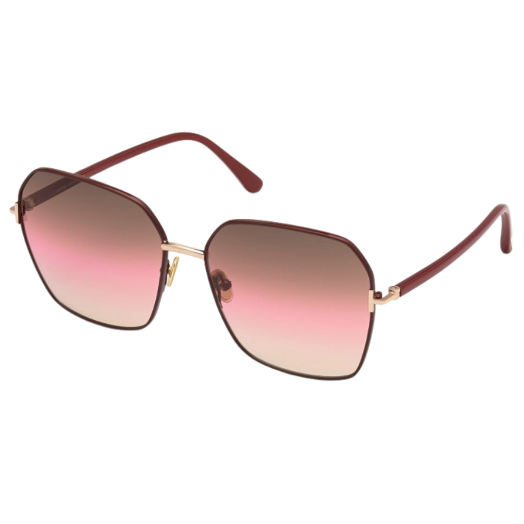 Tom Ford FT0839 69F Claudia-02 Shiny Bordeaux Sunglasses 62/16/140