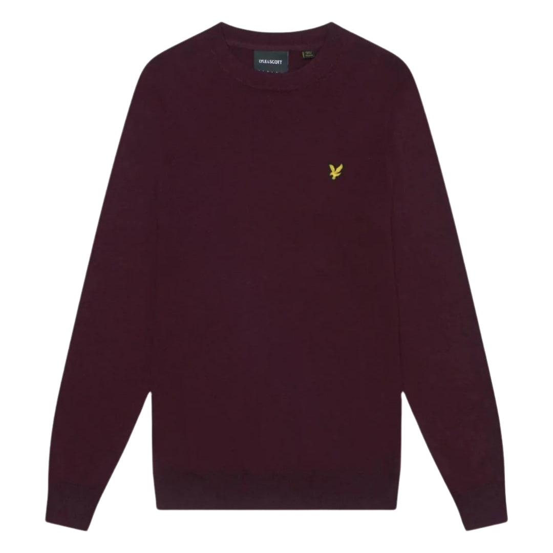 Lyle & Scott Crew Neck Rich Burgundy Pull Over Jumper S