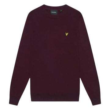 Lyle & Scott Crew Neck Rich Burgundy Pull Over Jumper S