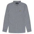 Lyle & Scott Checked Gingham Argyle Teal/Blue Long Sleeve Shirt S