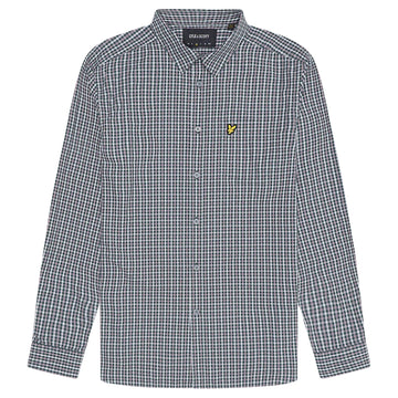 Lyle & Scott Checked Gingham Argyle Teal/Blue Long Sleeve Shirt S