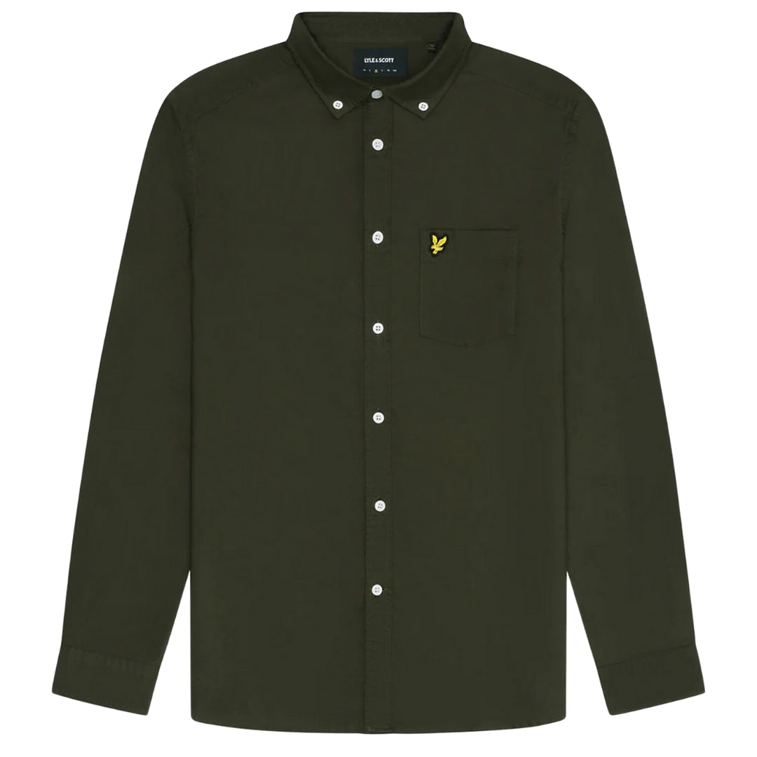 Lyle & Scott Olive Green Long Sleeve Shirt L