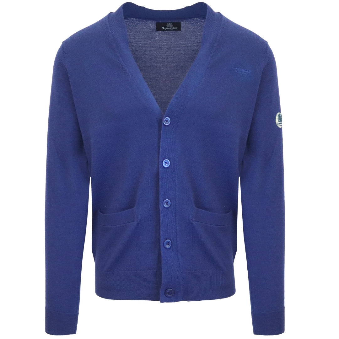 Aquascutum Blue Button-Up Cardigan S