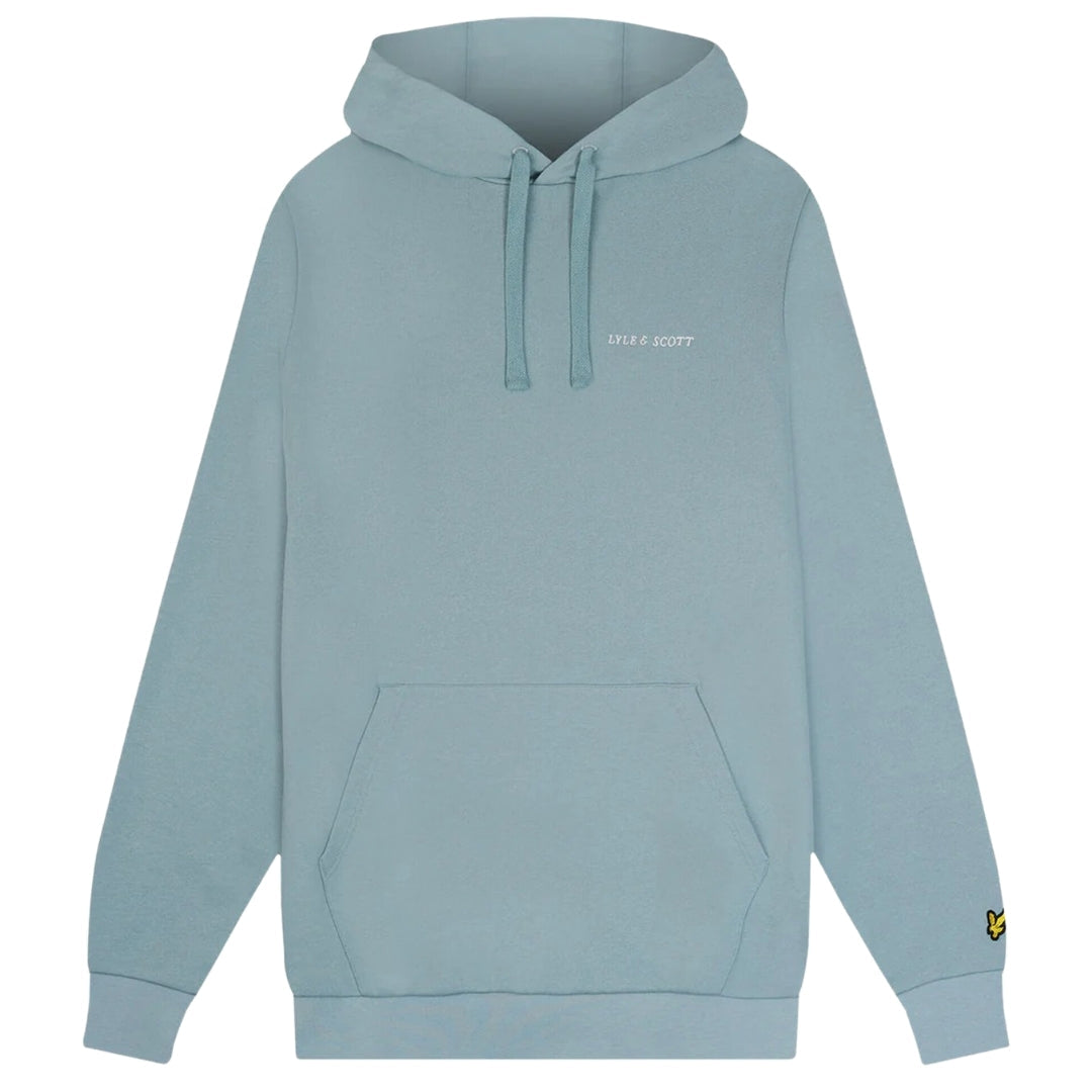 Lyle & Scott Loopback Embroidered Logo Light Blue Pull-over Hoodie