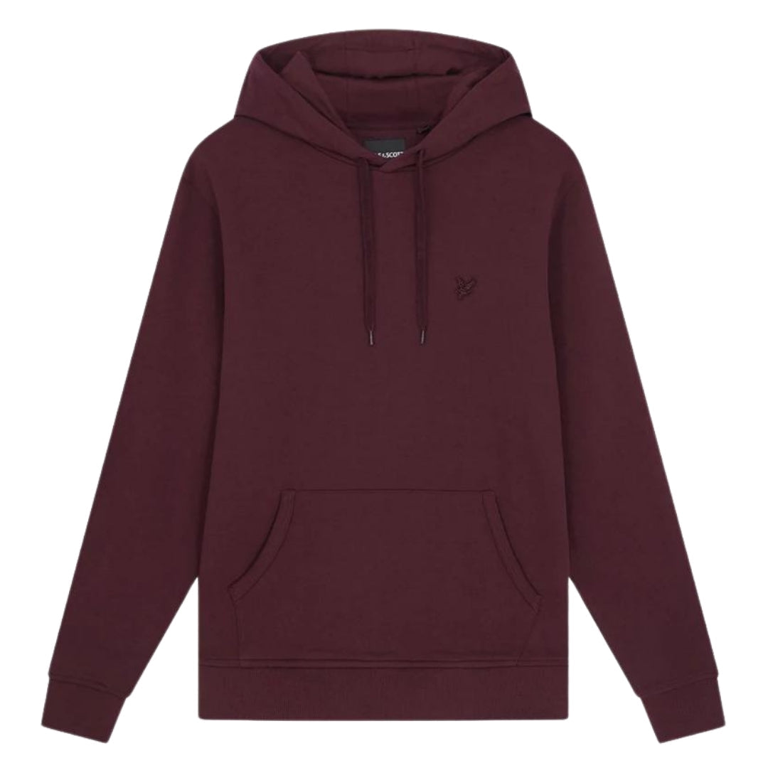 Lyle & Scott Tonal Eagle Logo Burgundy Pull-over Hoodie