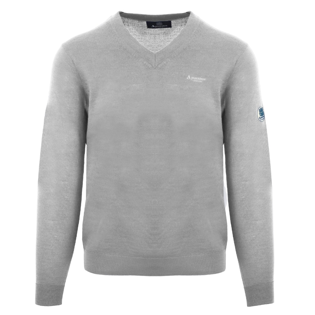 Aquascutum V-Neck Grey Pull Over Jumper S