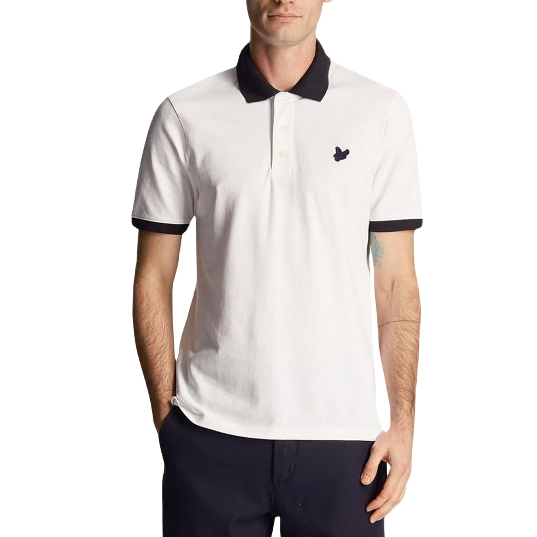 Lyle & Scott Ringer White Polo Shirt