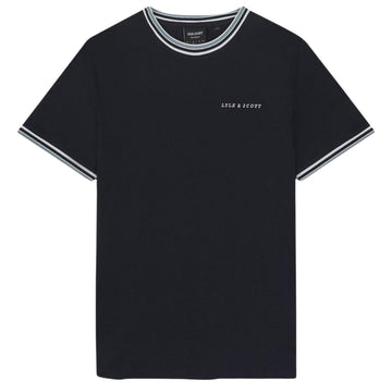 Lyle & Scott Embroidered Tipped Dark Blue T-Shirt