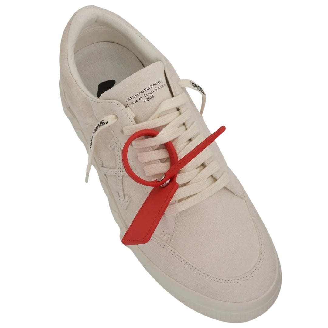 Off-White Low Vulcanized Suede White Sneakers UK 9