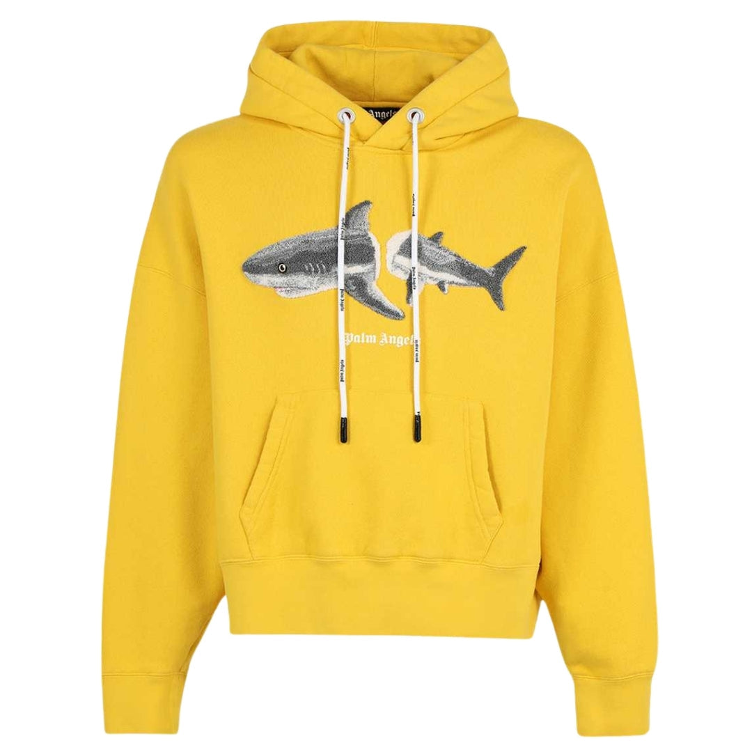 Palm Angels Shark Logo Bright Yellow Hoodie S