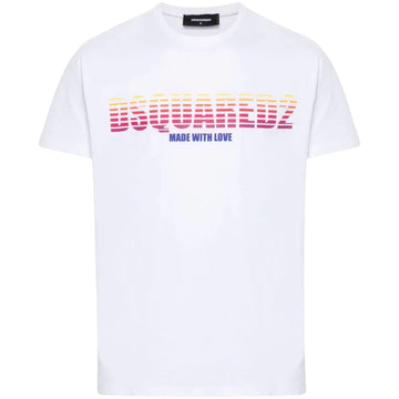 Dsquared2 Cool Fit Made With Love Logo White T-Shirt S