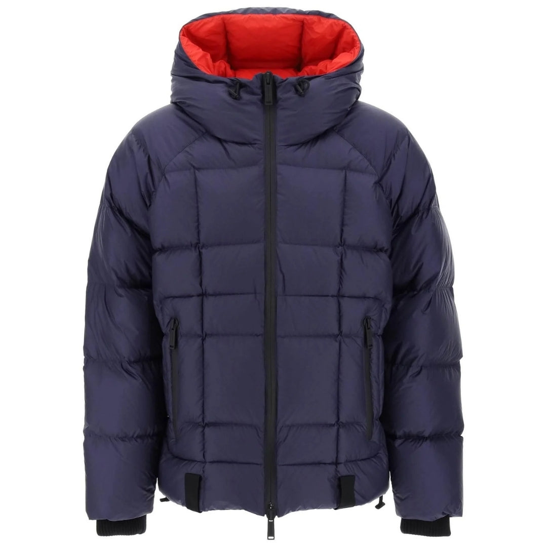 Dsquared2 Printed Logo Navy Blue Hooded Down Jacket M