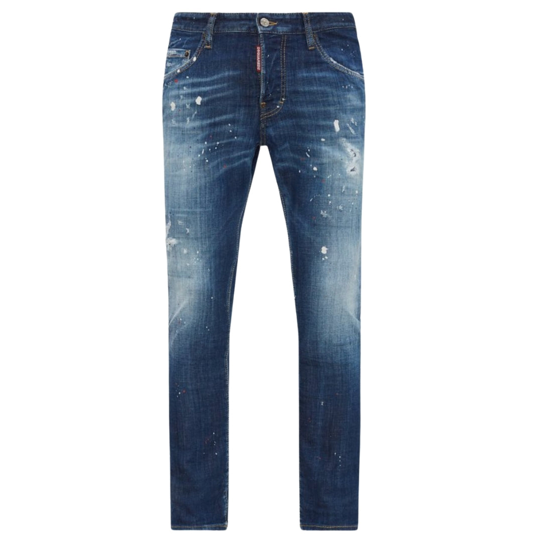 Dsquared2 Skater Jean Paint Splatter Blue Jeans  W34 / 30L