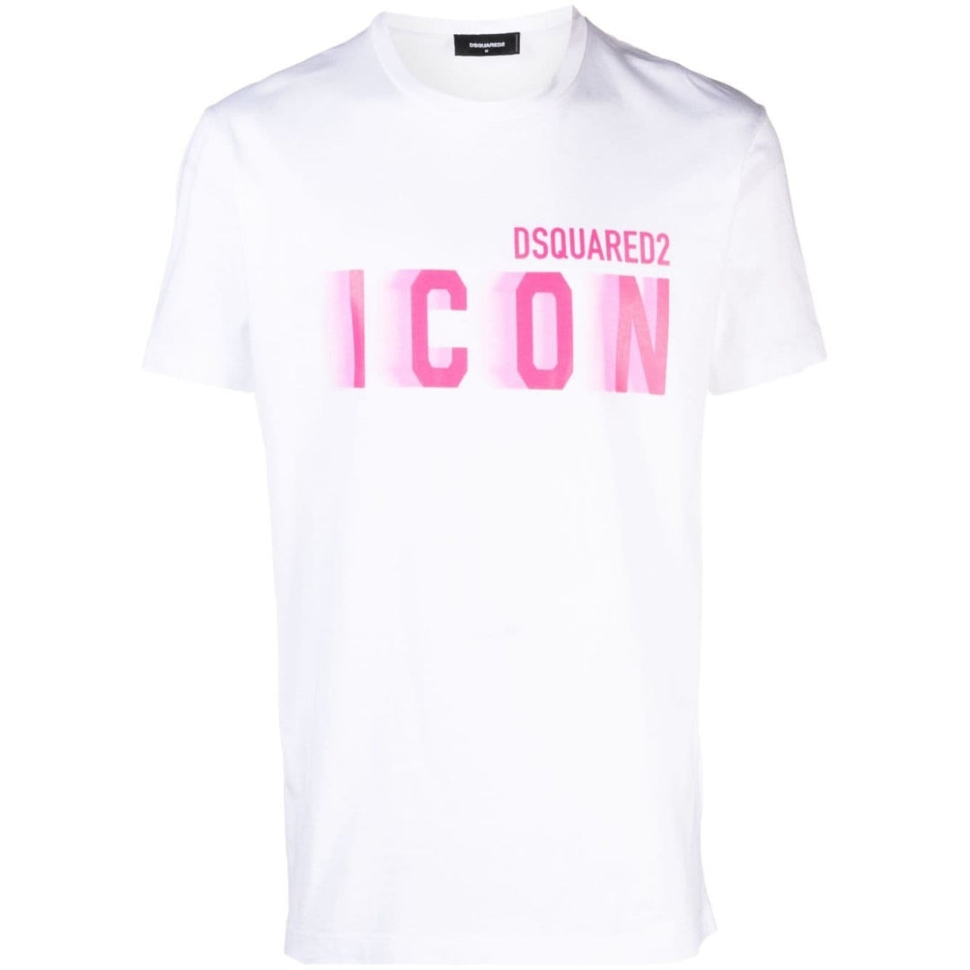 Dsquared2 Cool Fit Pink Blur Icon Logo White T-Shirt XL