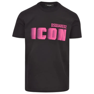 Dsquared2 Cool Fit Pink Blur Icon Logo Black T-Shirt S