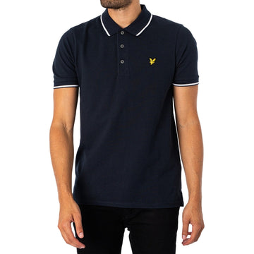 Lyle & Scott Tipped Collar Dark Navy Blue Polo Shirt M