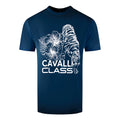 Cavalli Class Floral Tiger Design Light Blue T-Shirt M