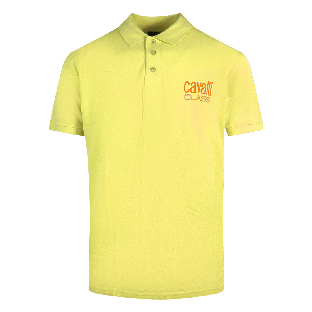 Cavalli Class Bold Logo Yellow Polo Shirt M