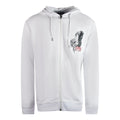 Cavalli Class Large Tiger Design White Zip-Up Hoodie M