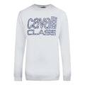 Cavalli Class Bold Floral Design White Sweatshirt M