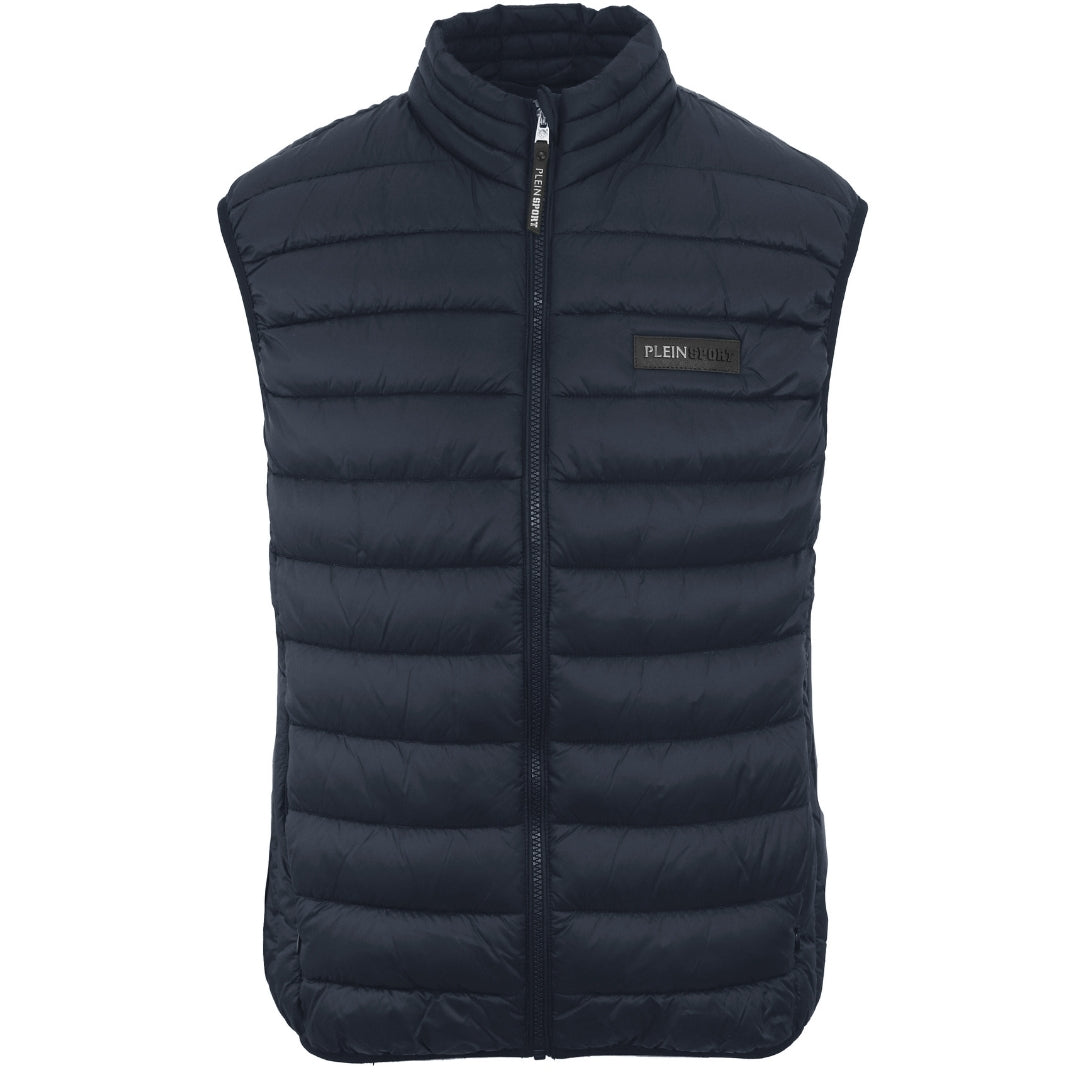 Plein Sport Patch Logo Blue Gilet Jacket S