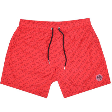 Philipp Plein Mens Swim Shorts Red