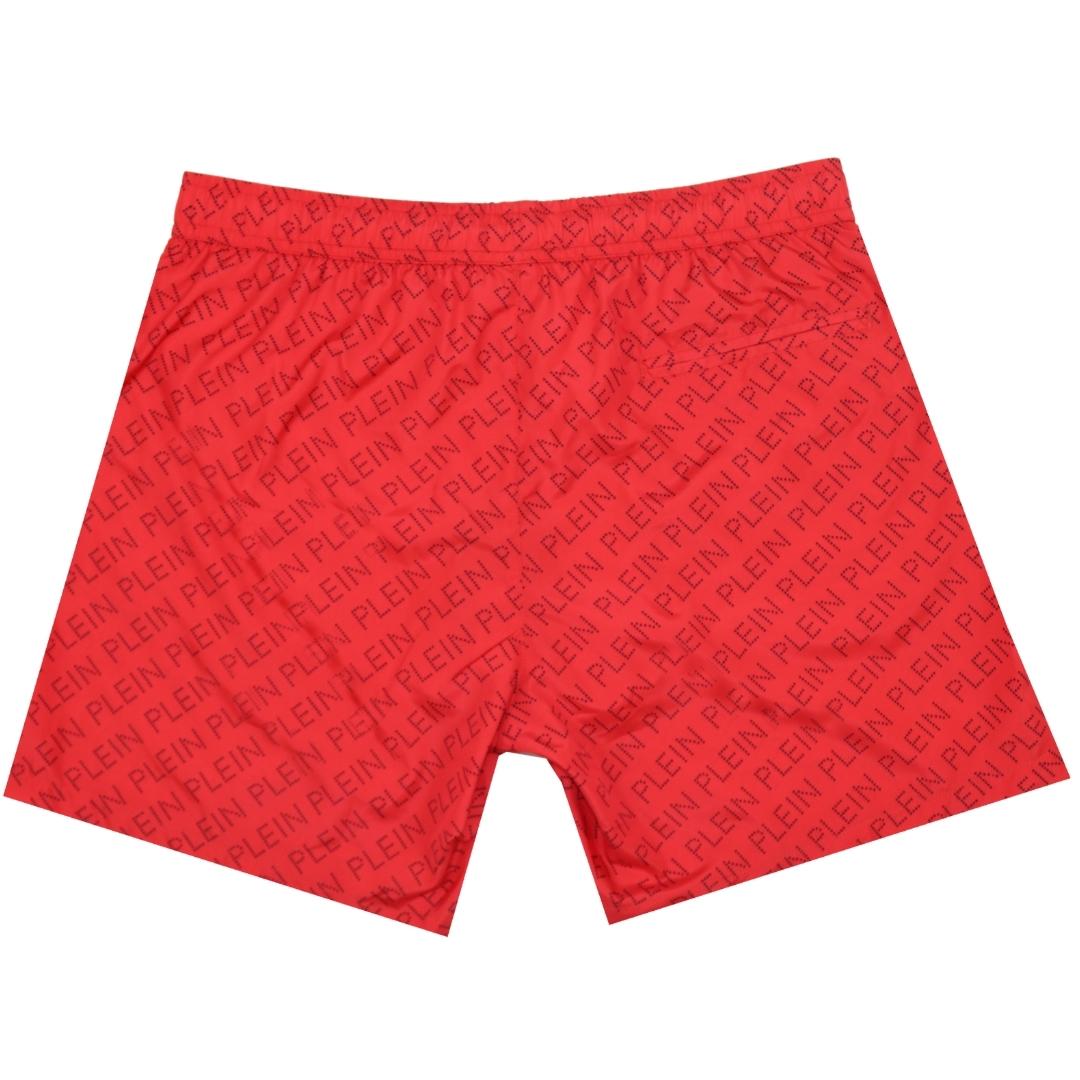 Philipp Plein Mens Swim Shorts Red