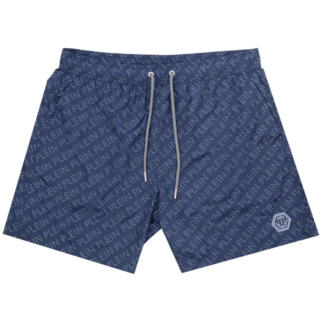 Philipp Plein Mens Swim Shorts Navy Blue