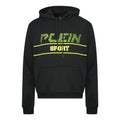 Plein Sport Green Logo Black Hoodie - Nova Clothing