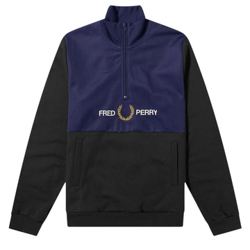 Fred Perry Half Zip Pull-Over Black Jumper - Nova Clothing