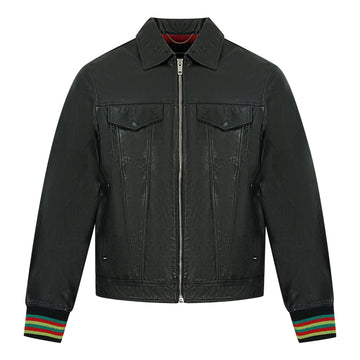 Diesel L Light Black Leather Jacket - Style Centre Wholesale