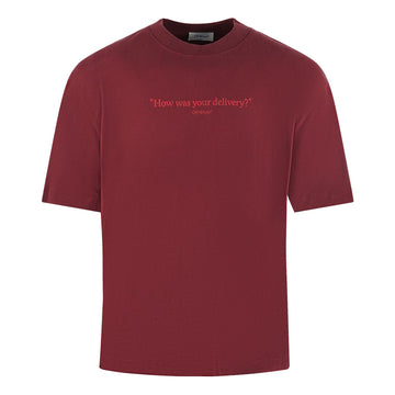 Off White Mens T Shirt Dark Red