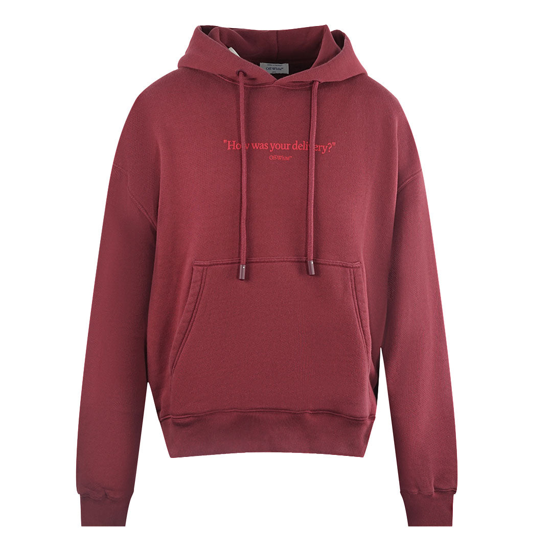 Off White Mens Hoodie Dark Red