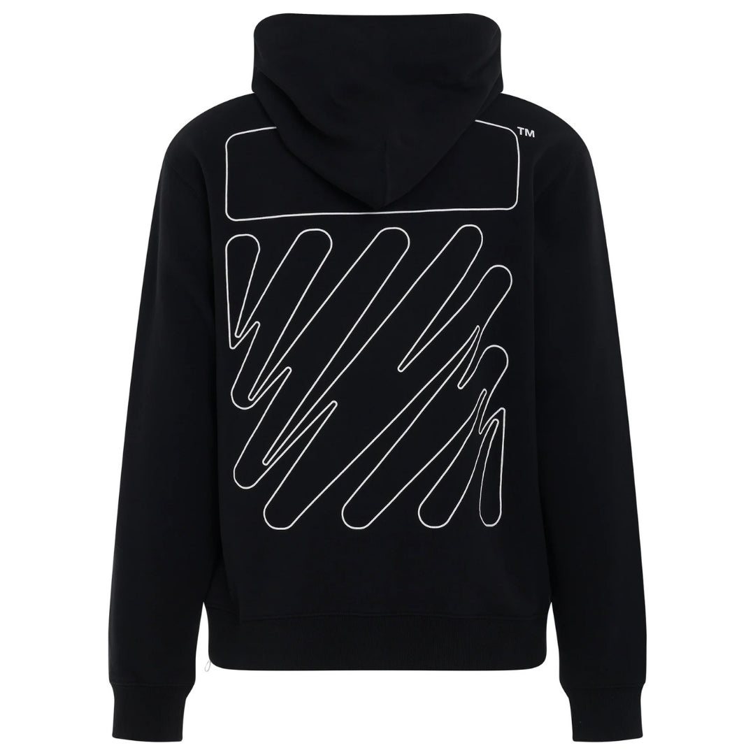 Off White Mens Ombb097C99Fle0171001 Hoodie Black