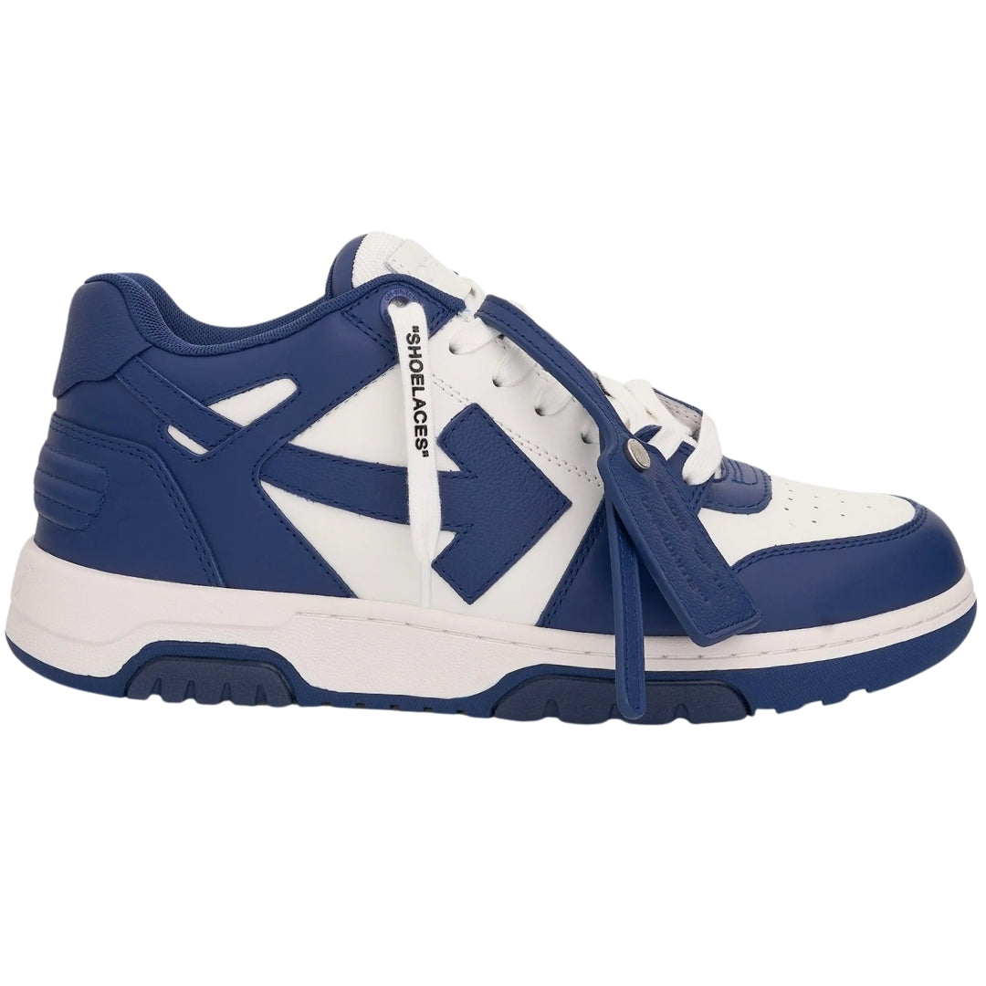 Off-White Out Of Office Vintage Dark Blue Suede Leather Sneakers UK 7