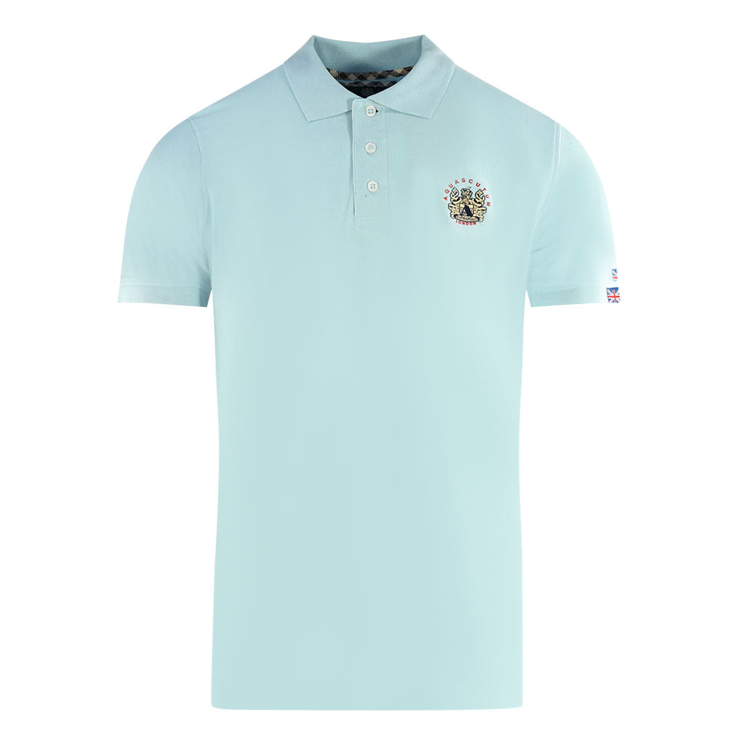 Aquascutum Mens P00623 78 Polo Shirt Light Blue