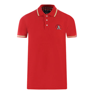 Aquascutum Mens P01223 52 Polo Shirt Red