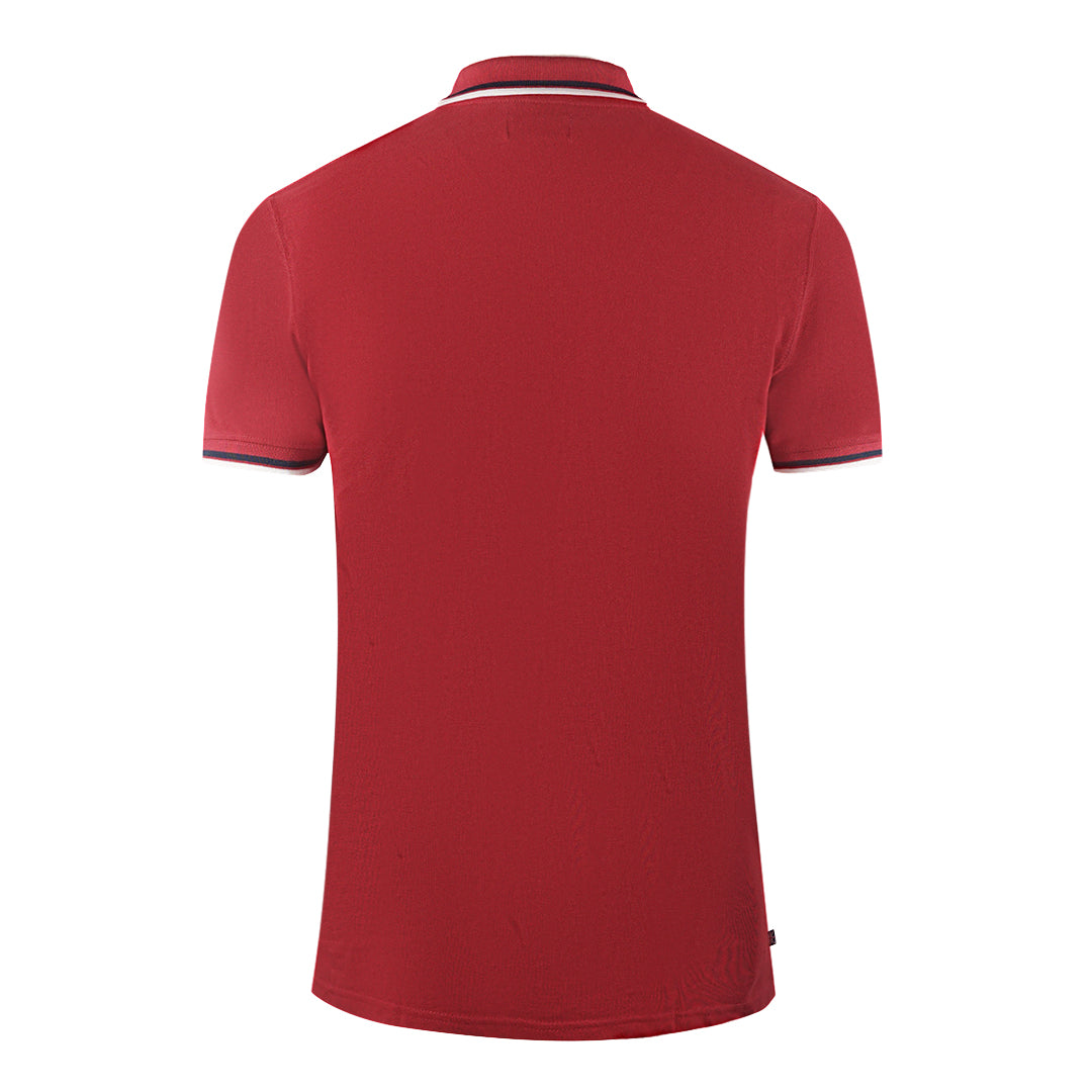 Aquascutum Mens Po002 14 Polo Shirt Bordeaux Red