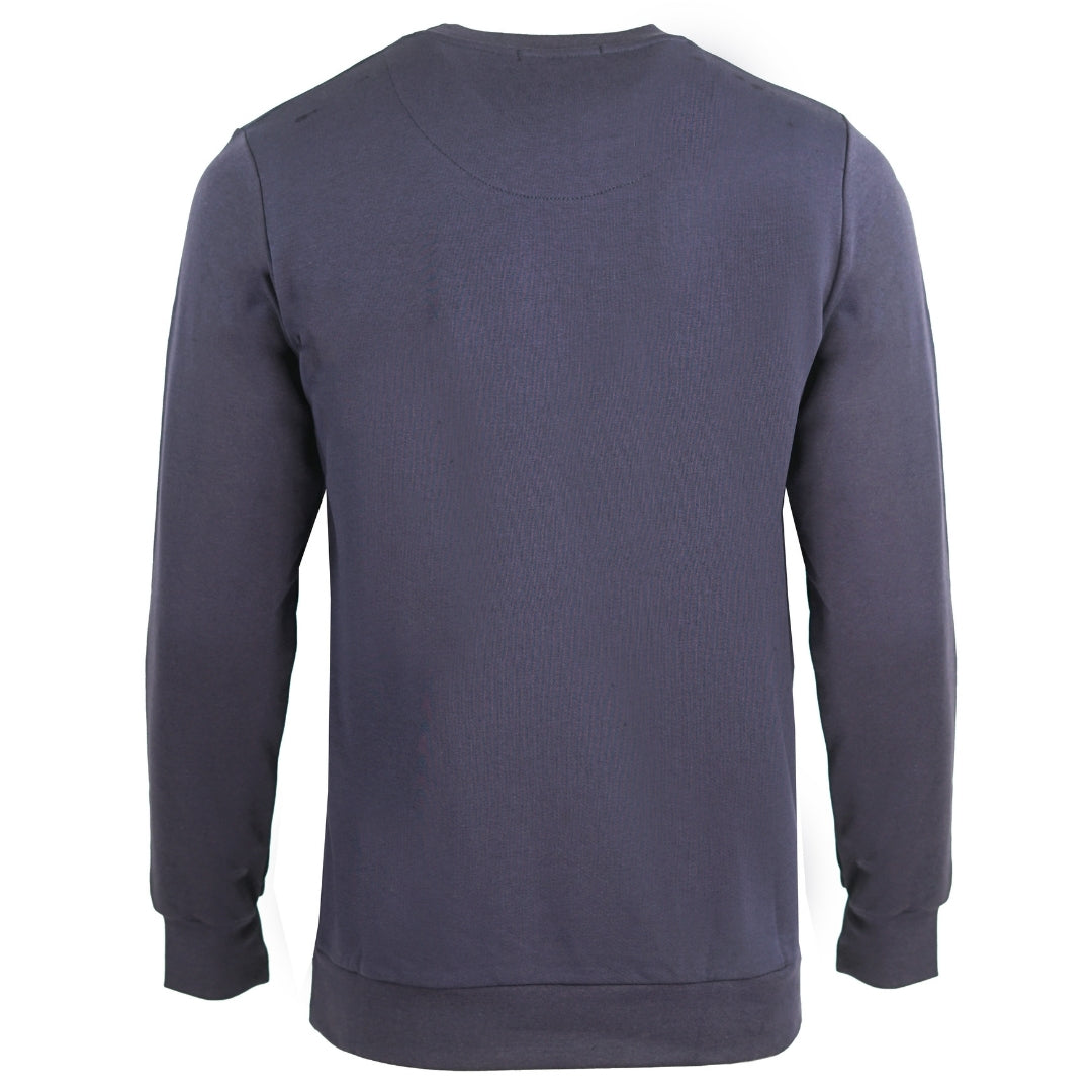 Aquascutum Large Crest Crew Neck Navy Sweatshirt - Nova Clothing